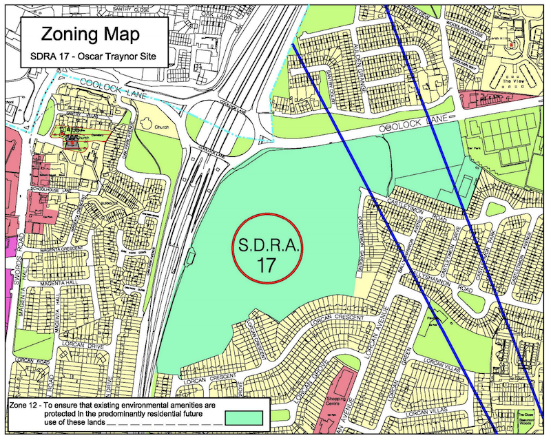 Zoning map Oscar Traynor Road near Coolock Lane